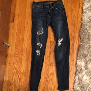 American Eagle ripped skinny jeans